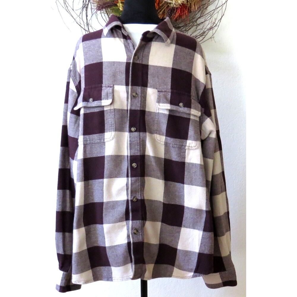 Old Navy Men's Flannel Buffalo Plaid Long Sleeve Button Down Shirt XX Unisex